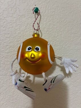 Gold Smiley Face Holiday Ornament with White Gloves and Shoes - Unbranded